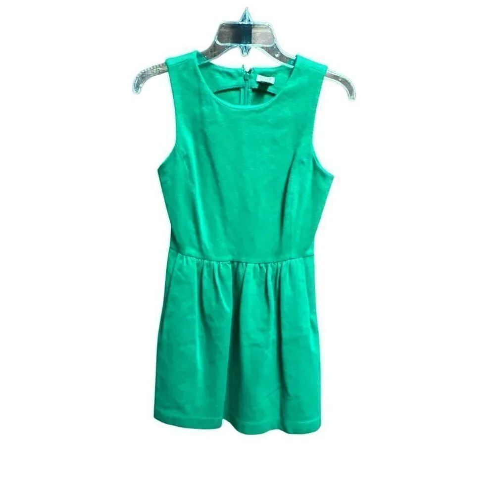 J Crew Women’s Green Sleeveless Sheath Dress Size XS